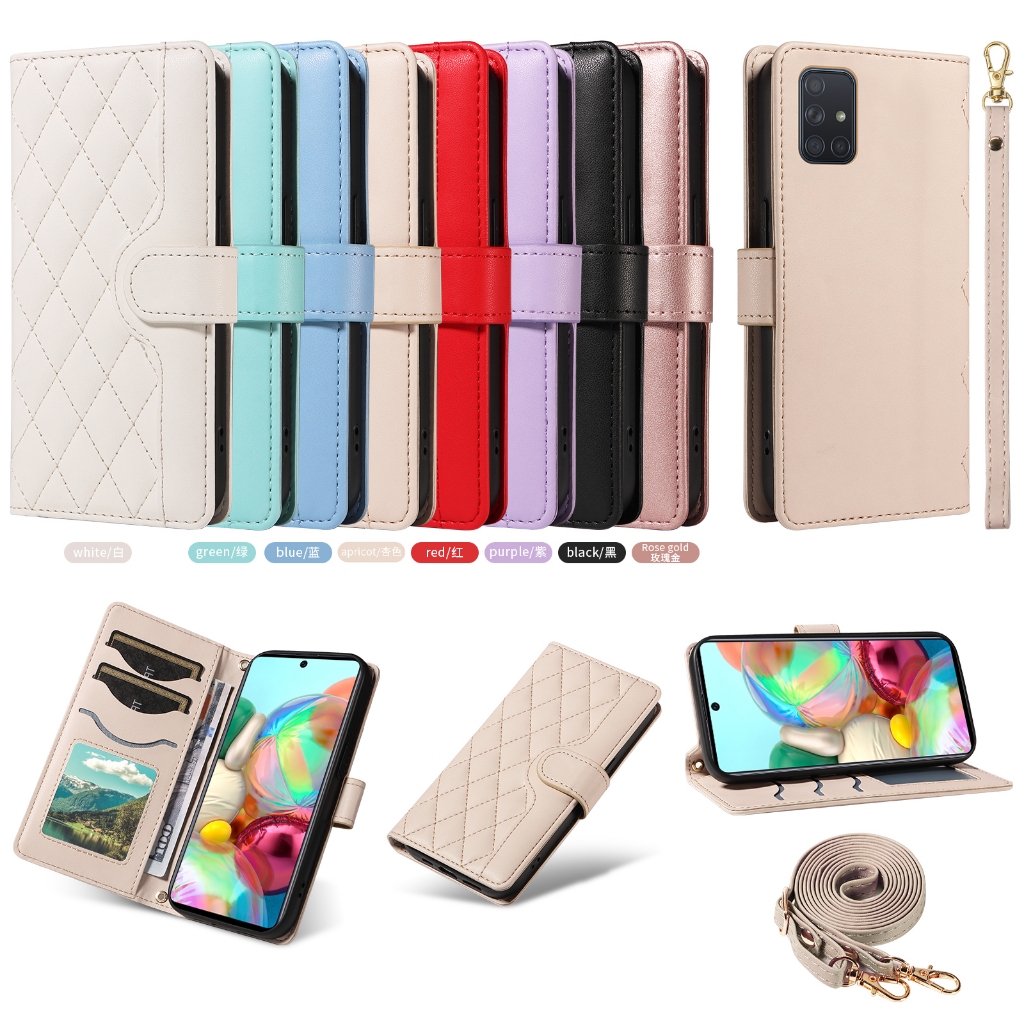 Ốp Ví Cho Samsung Galaxy A06 S21 S20 Ultar S21 Plus S20 FE 5G 2022 A71 A51 A21S Ốp Lật Sang Trọng Da PU Từ Tính Có Dây Buộc