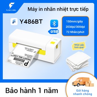 Máy in đơn hàng Y486FlashLabel in phiếu gửi đơn hàng nhãn tự dán mã vạch mini hỗ trợ Bluetooth và USB hỗ trợ iOS và Android máy in đơn hàng tự dán bảo hành 12 tháng. 