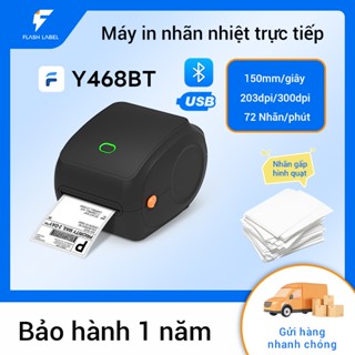 Flashlabel Máy in nhiệt Y468 có thể in đơn hàng khổ A6/A7, phiếu giao hàng, mã vạch vận chuyển, minicode，Hỗ trợ kết nối USB và Bluetooth