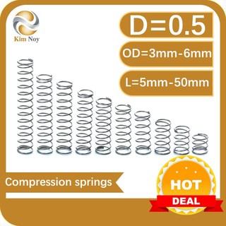 Lò xo d0.5mm OD3 / 4 / 5 / 6mm SUS304 chiều dài lò xo nén 5-50mm