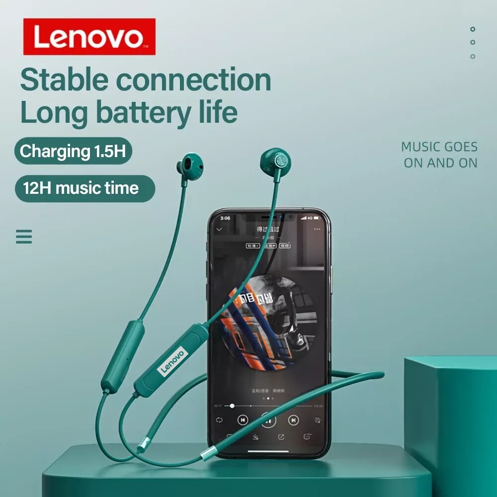 Tai nghe không dây Lenovo sh1 chống thấm nước ipx5 có nam châm đeo cổ và micro thích hợp cho cho ios android 5.0 | BigBuy360 - bigbuy360.vn