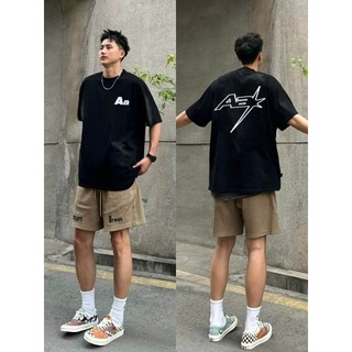 PEAR DODO Áo thun cặp đôi nặng tay ngắn in hình một mảnh của Mỹ mùa hè rộng rãi hip hop tất cả trong một