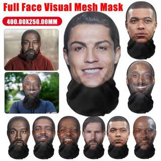 Ngôi Sao Bóng Đá Ngộ nghĩnh CR7 Kanye 3D In Mặt nạ Liền Mạch Đầu Cosplay Mũ