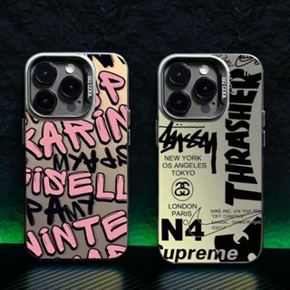 Ốp Lưng Cho Redmi 13C 12C 13 A1 A3 9 9T 10C 9A 12 10A A2 9C Note 14 12 13 11 10s 8 9 11s Pro Max Poco X3 M3 C55 X6 M6 Đơn Giản Graffiti Chữ Cái Mạ Ống Kính Kim Loại Ốp lưng