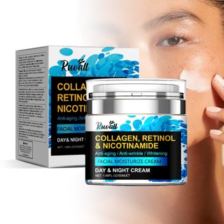 Kem dưỡng da mặt RUOALL 50ml Kem dưỡng ẩm buổi sáng và buổi tối dành cho nữ Kem làm trắng đốm sáng Dưỡng ẩm và phục hồi da