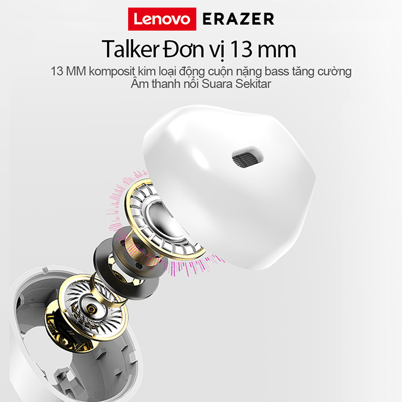 Lenovo Erazer XT98 Tai Nghe Nhét Tai Mini Bluetooth 5.4 Âm Thanh HiFi Stereo Chống Nước Chống Ồn Có Micro | BigBuy360 - bigbuy360.vn