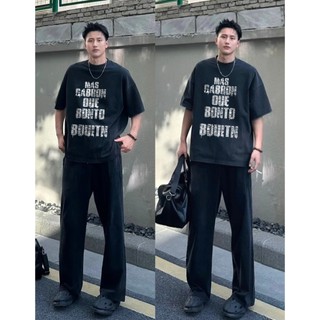 PEAR DODO Áo thun cotton ngắn tay in chữ Mỹ Nam thời trang mùa hè thương hiệu dáng rộng nửa tay áo thun mát mẻ