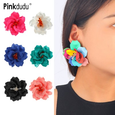 Phong Cách Kỳ Nghỉ Nhiều Màu Sắc Hoa Lớn Bông Tai Thời Trang Boho Acrylic Bông Tai Hoa Trang Sức Quà Tặng Cho Nữ PD1992