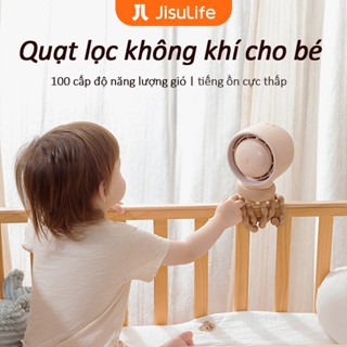 Quạt kẹp xe đẩy cho bé JISULIFE 4000/5000mAh Pin Thời lượng pin 12 giờ Kẹp Sạc Trên Quạt Có Thanh Lọc Không Khí Tắt Tiếng Gió Mạnh Di Động Mini Bạch Tuộc Quạt Điện Cho Bé Ngoài Trời Xe Quạt