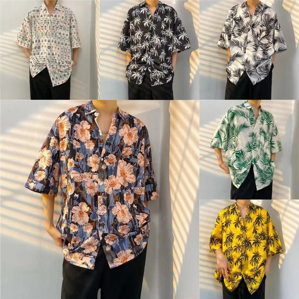 M-3XL Nam Retro Hoa Hawaii Áo Sơ Mi Nam Tay Ngắn M-3XL 100 Phong Cách