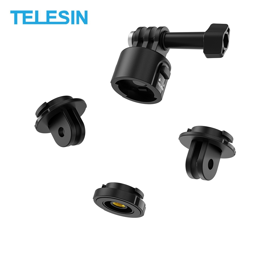 Bộ chuyển đổi giải phóng nhanh từ tính TELESIN với vít 1 / 4 cho phụ kiện máy ảnh hành động Gopro Hero Insta 360 DJI OSMO