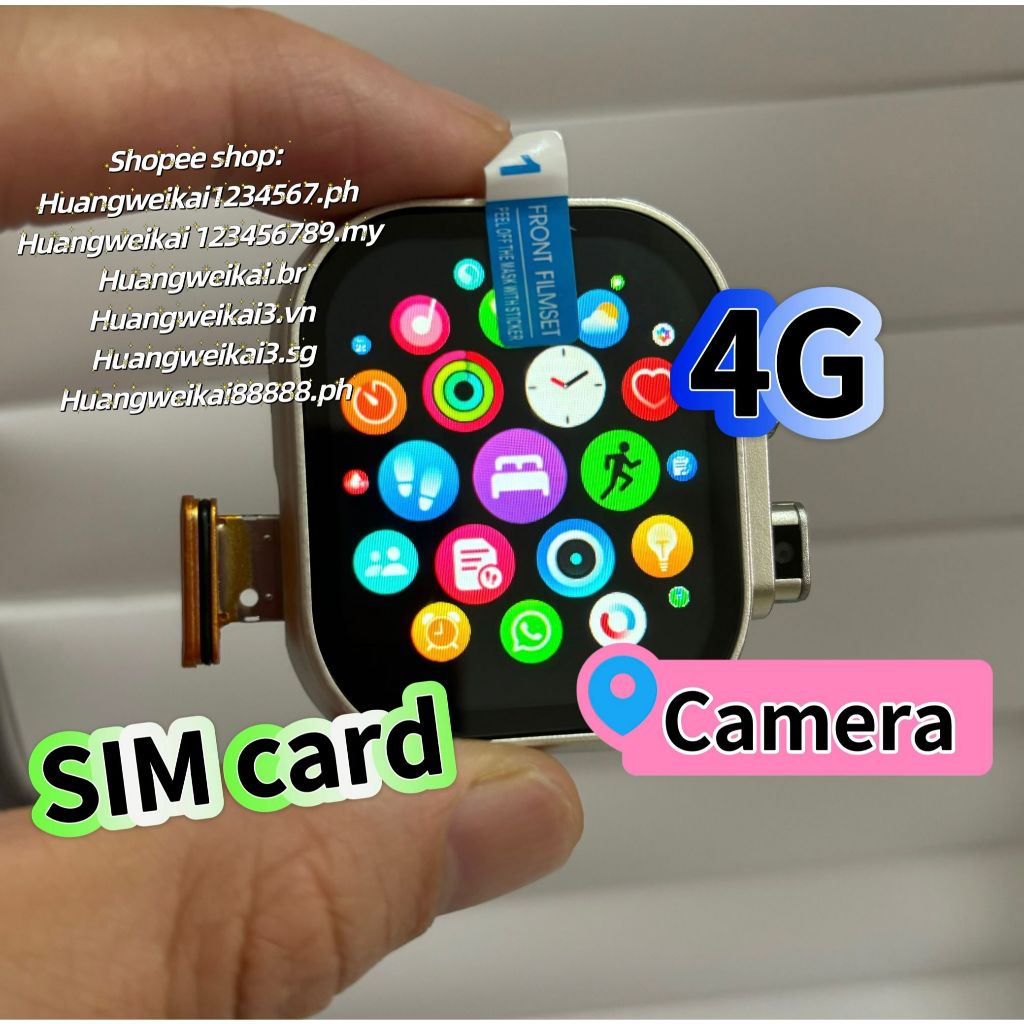 [Thẻ SIM 4G camera mới nhất] Đồng hồ thông minh TOP Ultra2 Nam Nữ Đồng hồ đeo tay Màn hình AMOLED NF