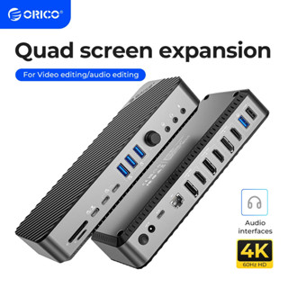 Orico Desktop Docking Station Displaylink cho MacBook M1 / M2 / M3 Type C sang 8K30Hz HDMI 10Gbps (DKA22)