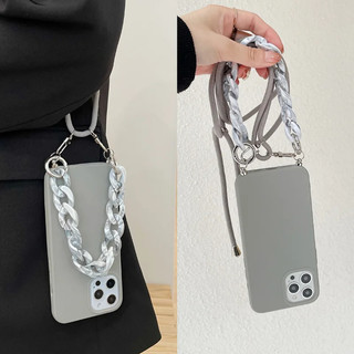 Sang Trọng Đeo Ngang Vòng Cổ Đeo Vai Dây Xích Silicon Dành Cho iPhone 15 14 Pro Max 13 Pro Max 11 12 Pro Max X XS XR 7 8 Plus
