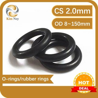  Vòng chữ O Nitrile, màu đen, đường kính ngoài 8-150mm *, vòng niêm phong chống dầu butadiene NBR cong 2mm, vòng cao su cơ khí chống ăn mòn