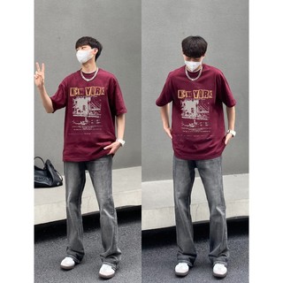 PEAR DODO Áo thun màu cà phê cổ điển Mỹ Cao cấp nam xu hướng mùa hè thương hiệu cotton nặng tay ngắn dáng rộng cặp đôi nửa tay
