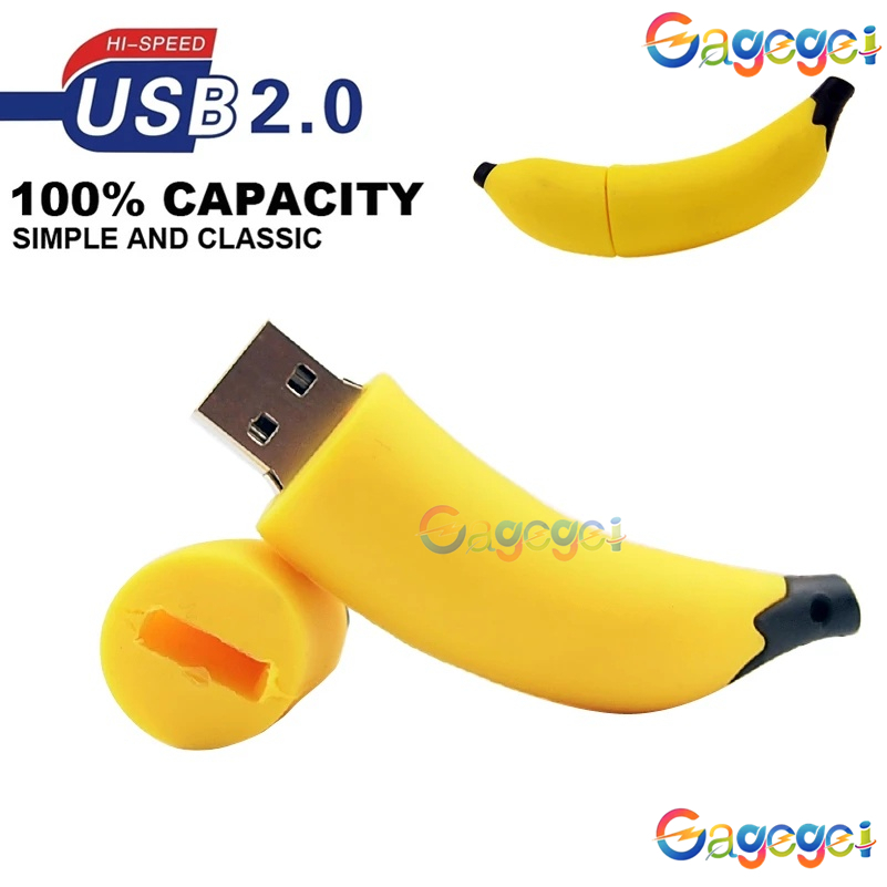 Trái Cây Chuối Pendrive 8GB 16GB 32GB 64GB Hoạt Hình USB Flash Drive 1TB 2TB Stick Original Pen Driv