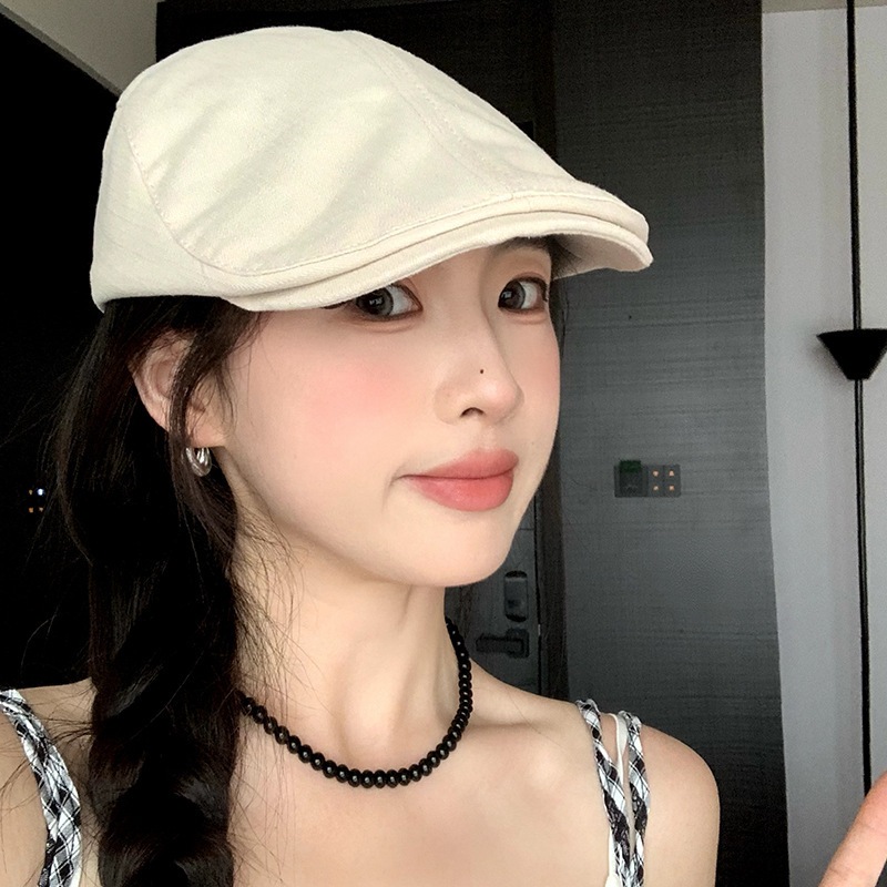 Mới Phong Cách Anh Retro Newsboy Mũ Nam Màu Trơn Phù Hợp Với Nhật Bản Đơn Giản Chuyển Tiếp Mũ Phong Cách Vintage Đạt Đỉnh Mũ Nữ Hợp Thời Trang