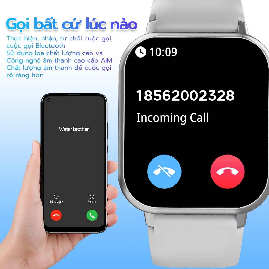 Đồng hồ thông minh chính hãng GOOJODOQ 2024 Màn hình cảm ứng, theo dõi sức khỏe, kết nối điện thoại để nhận tin nhắn, gọi điện, chống nước | BigBuy360 - bigbuy360.vn