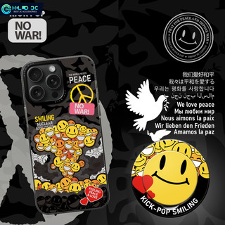 Kick-pop Peace & Smile Giá đỡ nhẫn từ tính cho iphone 15 / 14 có giá đỡ điện thoại 0,33mm siêu mỏng cho ốp lưng iphone 15 pro max chống sốc