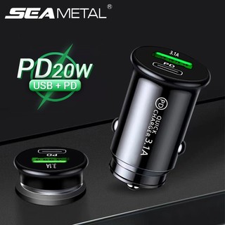 SEAMETAL Tẩu sạc Qc3.0 PD 20W cổng USB Type-C trên xe hơi