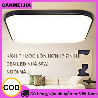  CANMEIJIA LED đèn trần phòng khách 3 Màu 60W đèn ốp trần vuông AC85-265V đèn led trần nhà siêu sáng Phòng ngủ Nhà bếp 
