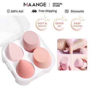 Set 4 mút trang điểm MAANGE 93g mềm mại có hộp đựng làm đẹp cho nữ