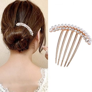 Lược Cài Tóc Đính Đá Ngọc Trai Nhân Tạo Thời Trang Hàn Quốc