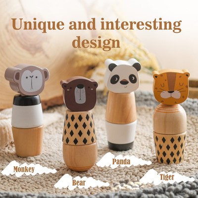 [Sẵn sàng] Đồ chơi động vật vít bằng gỗ Đồ chơi trí tuệ tay mịn Trò chơi nhận thức động vật đầy màu sắc