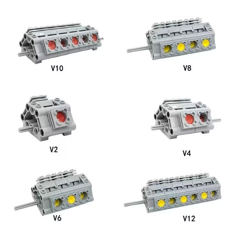 Moc Hạt Nhỏ Lắp Ráp Khối Xây Dựng Động Cơ Mô Phỏng Động Cơ Xe