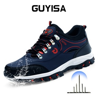  Giày bảo hộ GUYISA chống thấm nước kasut kerja lelaki mũ mũi thép giày thể thao đi bộ đường dài 