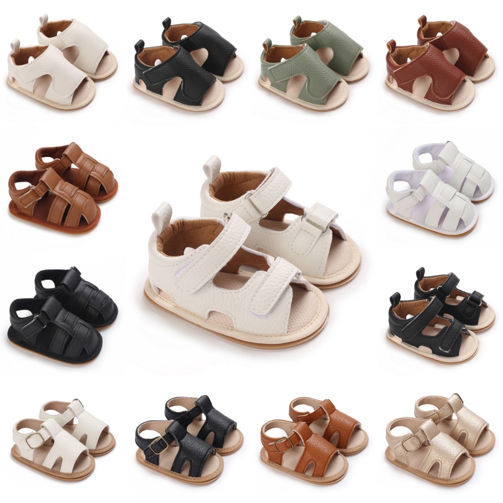 Giày Bé Cho Bé Trai 1 Tuổi Chống Trơn Trượt Rỗng Thiết Kế Xăng đan Tập Đi Đế Mềm Đầu Tiên Xe Tập Đi