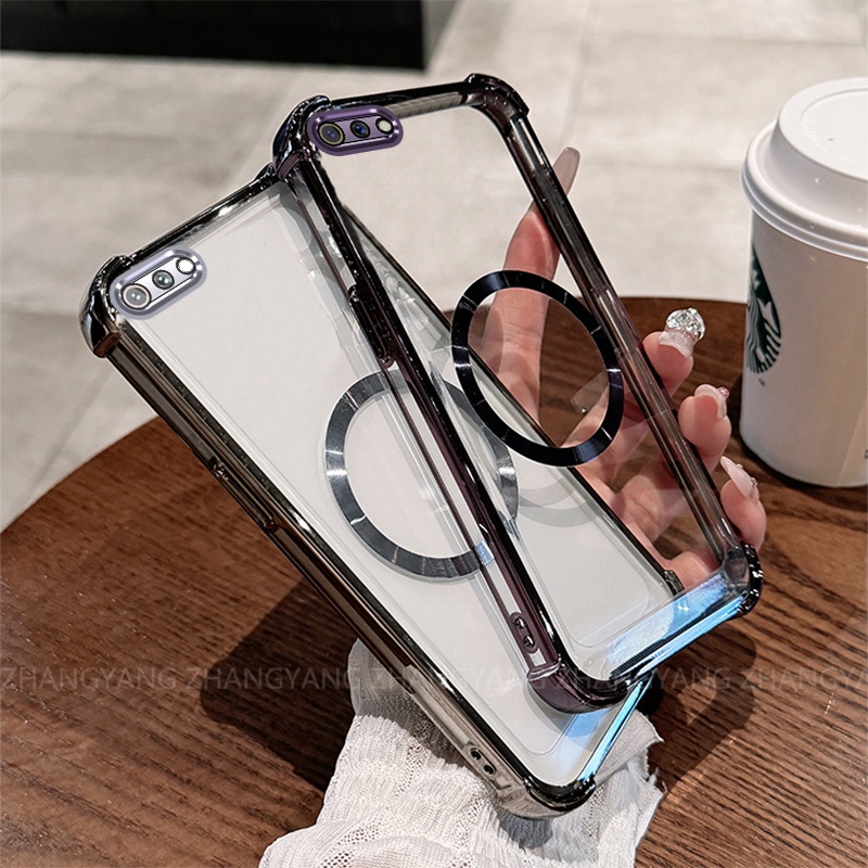 Ốp Lưng Cho OPPO A3S A12e A1k Vỏ Điện Thoại Vòng Silicon Từ Tính TPU Mạ Điện Với Thiết Kế Chống Rơi 
