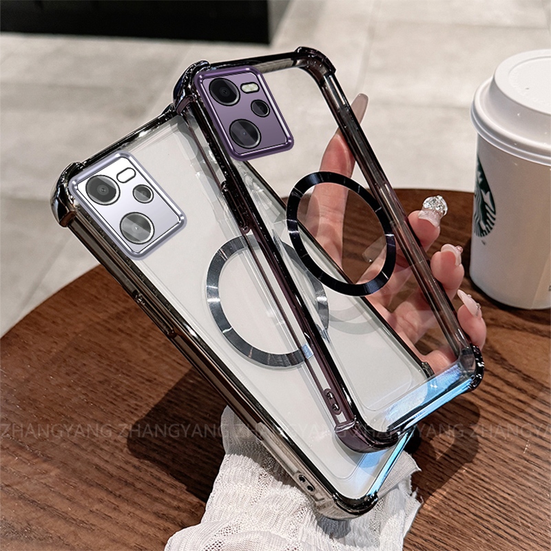 Ốp Lưng Cho Realme C35 Mạ Điện TPU Vòng Silicon Từ Tính Vỏ Điện Thoại Với Bốn Góc Chống Rơi Thiết Kế Full Cover camera