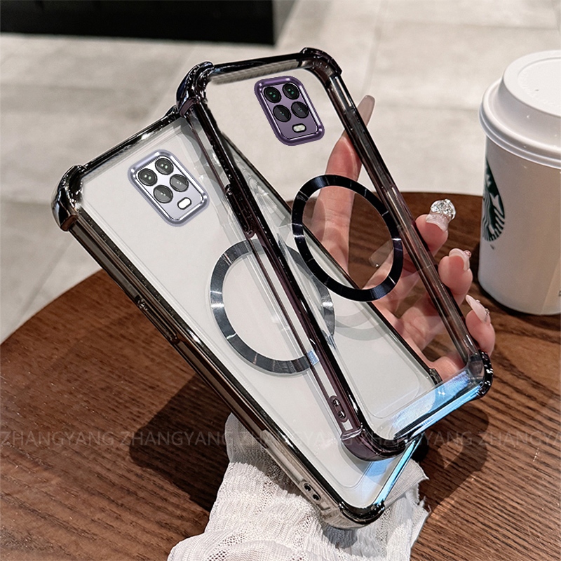 Ốp Lưng Cho Redmi note 9s note 9 Pro Mạ Điện TPU Silicon Vòng Từ Tính Vỏ Điện Thoại Với Bốn Góc Chống Rơi Thiết Kế Full Cover camera