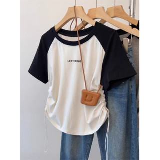 LELUODI áo phông áo thun nữ croptop baby tee thời trang Popular Cổ điển Hàn Phong WTX2450LO8 20Z240513