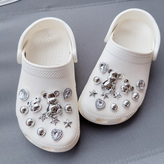 24 Chiếc Bạc Ngọc Trai Ngôi Sao Gấu Bộ Jibbitz Charm Nút Giày Charm-Crocs / Jibbitz / Nút Crocs / Charm / DIY Crocs dành cho nữ