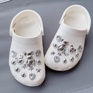 24 Chiếc Bạc Ngọc Trai Ngôi Sao Gấu Bộ Jibbitz Charm Nút Giày Charm-Crocs / Jibbitz / Nút Crocs / Charm / DIY Crocs dành cho nữ