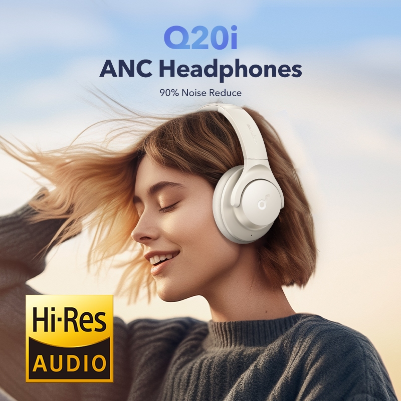 Tai nghe Soundcore của Anker Q20i Tai nghe khử tiếng ồn chủ động laiTWS với nhiều chế độ, Âm thanh độ phân giải cao, EQ tùy chỉnh thông qua ứng dụng, Thời gian chơi 40H, Vừa vặn thoải mái