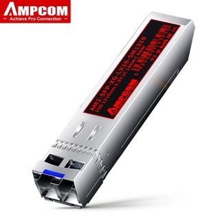 Ampcom 10G LC SFP + Mô-đun thu phát song công chế độ đơn 10GBase-LR SFP 1310nm 10km 20km Mô-đun quang học DOM SMF cho H3C, Ruijie, Mikrotik, Ubiquiti, TP-LINK
