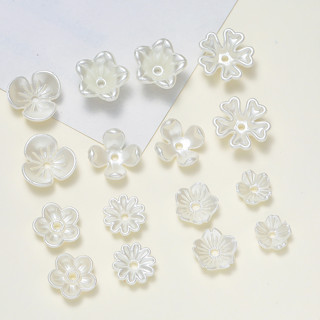 St.kunkka 50-100Chiếc Hạt ABS Giả Ngọc Trai Họa Tiết Hoa-Phụ Kiện DIY Làm Vòng Tay Vòng Cổ Trang Sức