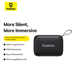 Loa không dây di động Baseus AeQur 30 Mini Âm lượng lớn IPX6 Bluetooth chống nước 5.3 Tăng cường âm trầm
