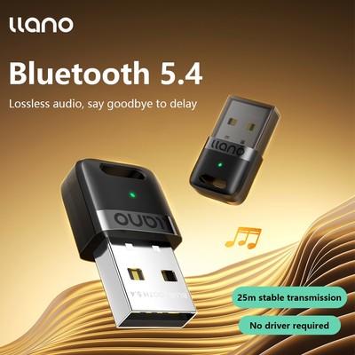 Bộ chuyển đổi Bluetooth USB Llano Bộ chuyển đổi Bluetooth 5.4 cho PC Plug & Play cho Windows 11 / 10 / 8.1 Bộ thu & phát Bluetooth cho bàn phím / chuột / tai nghe / loa