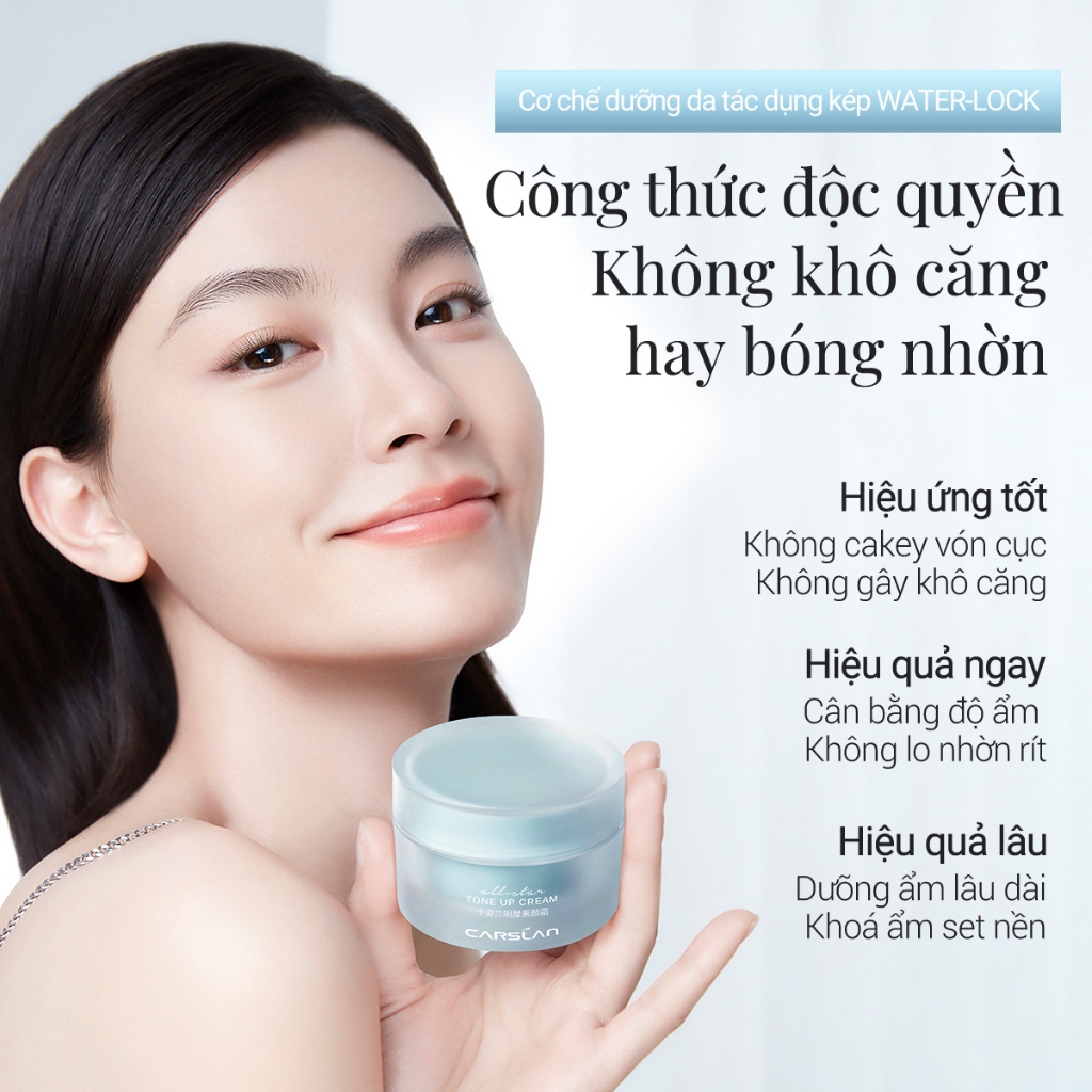 Kem nâng tông da Carslan kem lười trang điểm Kem lót che khuyết điểm hiệu quả Makeup nâng tông 50g