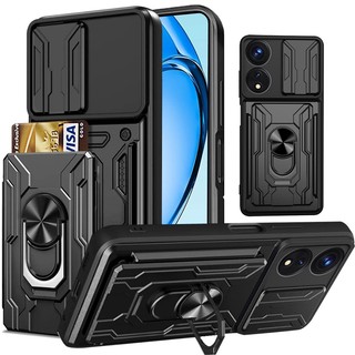 Chống sốc nặng trường hợp điện thoại cứng với chủ kim loại và khe cắm thẻ OPPO A6X A6 Pro A5X A5 Pro A3X A18 A38 A58 A60 A17 A98 A78 A57
