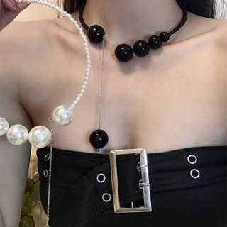 Quá Khổ Ngọc Trai Viền Mặt Dây Chuyền Vòng Cổ Nữ Mở Có Thể Điều Chỉnh Pháp Đính Hạt choker Xương Đòn Dây Xích Phụ Kiện