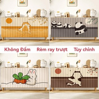 Rèm cửa tủ không đục lỗ, rèm trượt đường ray trượt tự dính, rèm che đồ lặt vặt, chống bụi, chống dầu và chống thấm nước, trang trí nhà đơn giản và dễ thương.