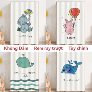  Rèm che đường ray trượt hoạt hình rèm trượt tự dính tủ quần áo trẻ em rèm cửa không đục lỗ che mảnh vụn xấu xí chống bụi dễ tháo rời và giặt 