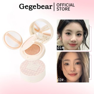  2in1 cushion cấp ẩm+Phấn phủ dạng nén Gegebear trang điểm kiềm dầu chống thấm nước có bông phấn 