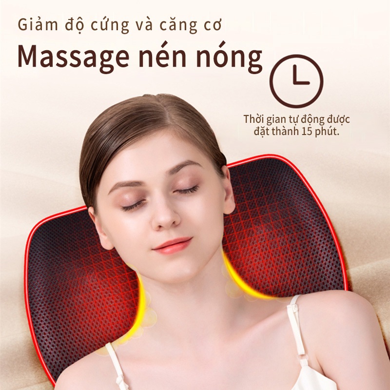 Jinkairui Máy Mát Xa Cổ Nhào Sưởi Gối Massage Lưng Eo Điện Nhà Máy Mát Xa Giảm Đau
